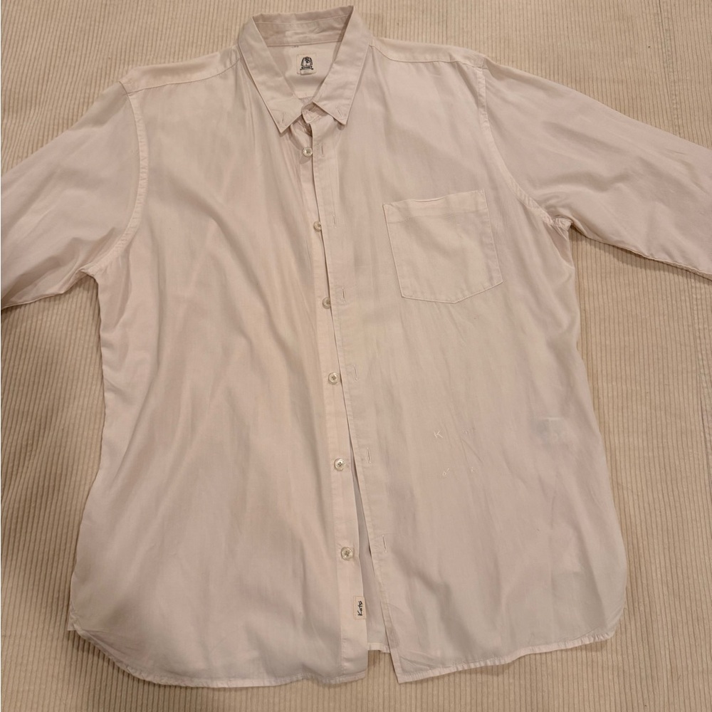 Hiroshi Kato “The Ripper” off-white “blush” button up long sleeve shirt